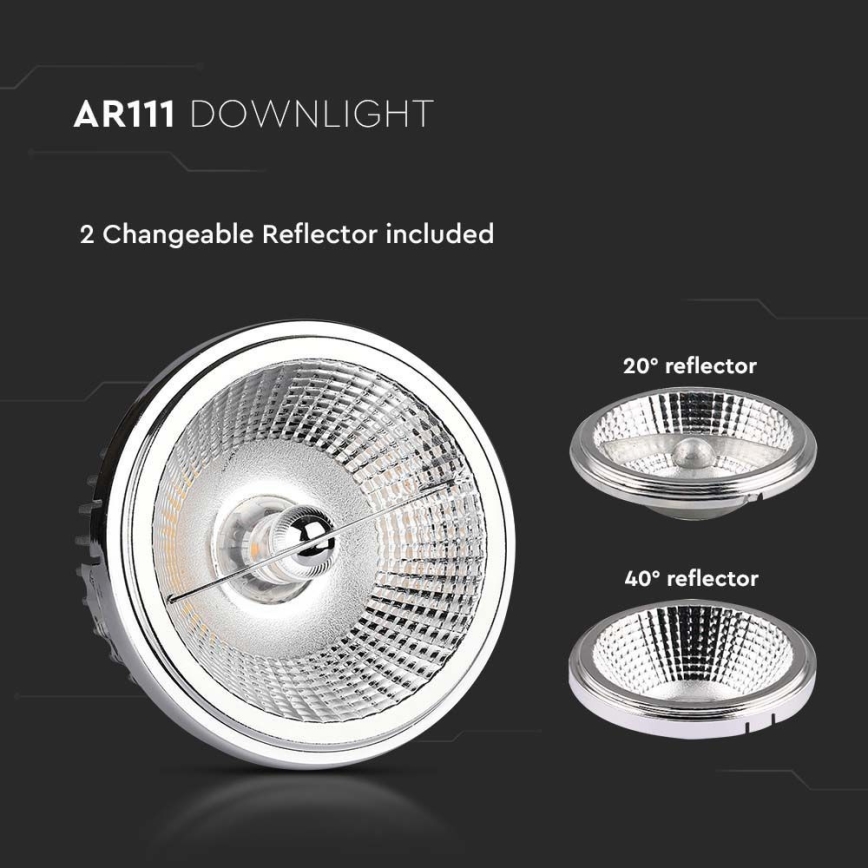 LED Oprawa wpuszczana punktowa LED/20W/230V 4000K 40°/20° śr. 11 cm chrom błyszczący