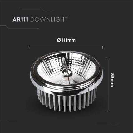 LED Oprawa wpuszczana punktowa LED/20W/230V 4000K 40°/20° śr. 11 cm chrom błyszczący