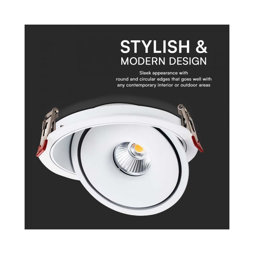 LED Oprawa wpuszczana punktowa LED/28W/230V 3000/4000/6400K śr. 20 cm biały
