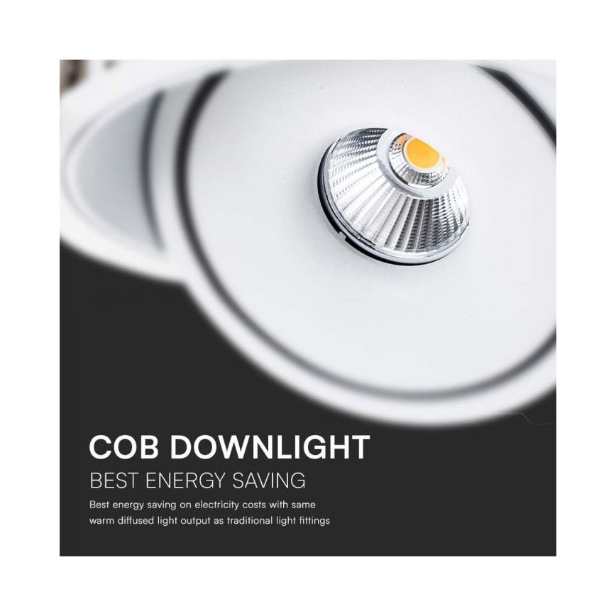 LED Oprawa wpuszczana punktowa LED/28W/230V 3000/4000/6400K śr. 20 cm biały
