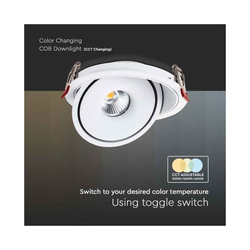 LED Oprawa wpuszczana punktowa LED/28W/230V 3000/4000/6400K śr. 20 cm biały