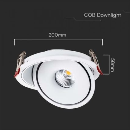 LED Oprawa wpuszczana punktowa LED/28W/230V 3000/4000/6400K śr. 20 cm biały
