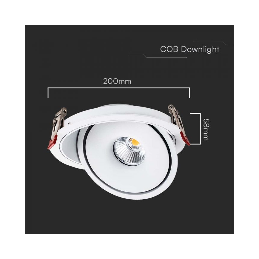 LED Oprawa wpuszczana punktowa LED/28W/230V 3000/4000/6400K śr. 20 cm biały