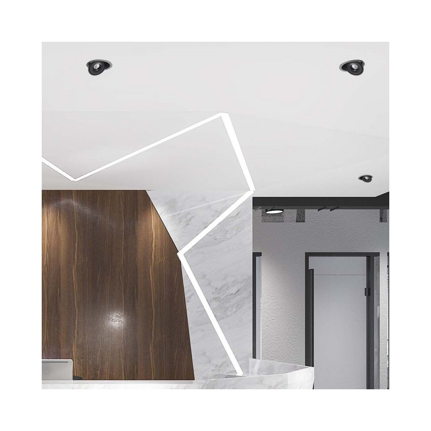 LED Oprawa wpuszczana punktowa LED/28W/230V 3000/4000/6400K śr. 20 cm czarny