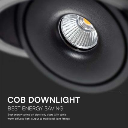 LED Oprawa wpuszczana punktowa LED/28W/230V 3000/4000/6400K śr. 20 cm czarny