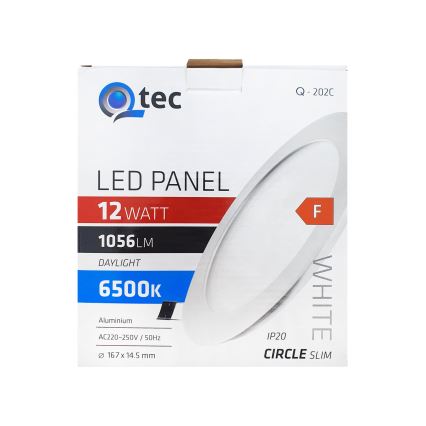 LED Oprawa wpuszczana QTEC LED/12W/230V 6500K śr. 16,7 cm