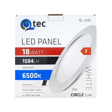 LED Oprawa wpuszczana QTEC LED/18W/230V 6500K śr. 22 cm