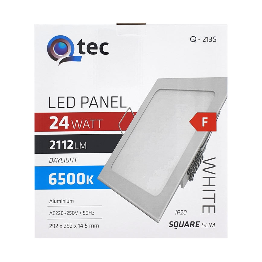 LED Oprawa wpuszczana QTEC LED/24W/230V 6500K 29,2x29,2 cm