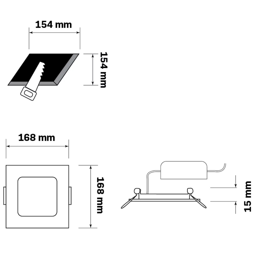 LED Oprawa wpuszczana RIGEL LED/10W/230V 4000K 16,8x16,8 cm czarne