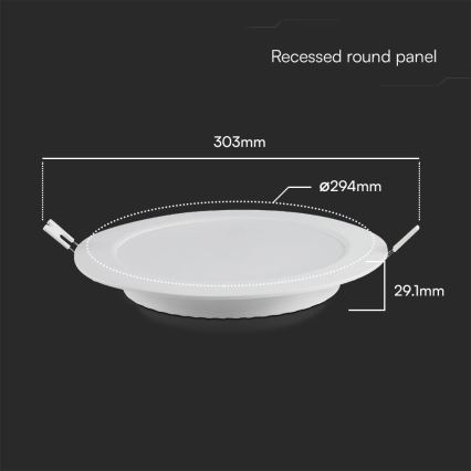 LED Oprawa wpuszczana SAMSUNG CHIP LED/24W/230V 3000K śr. 29,4 cm biała