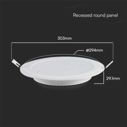 LED Oprawa wpuszczana SAMSUNG CHIP LED/24W/230V 6500K śr. 29,4 cm biały