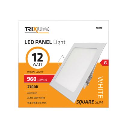 LED Oprawa wpuszczana SQUARE LED/12W/230V 2700K