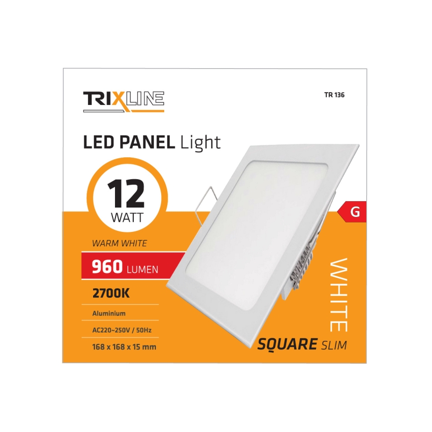 LED Oprawa wpuszczana SQUARE LED/12W/230V 2700K
