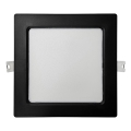 LED Oprawa wpuszczana SQUARE LED/12W/230V 4000K 17x17 cm czarny