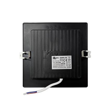 LED Oprawa wpuszczana SQUARE LED/12W/230V 4000K 17x17 cm czarny