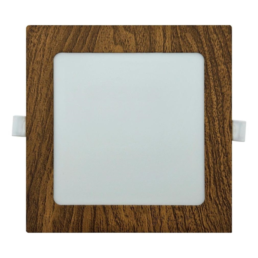 LED Oprawa wpuszczana SQUARE LED/12W/230V 4200K 16,8x16,8 cm brązowa