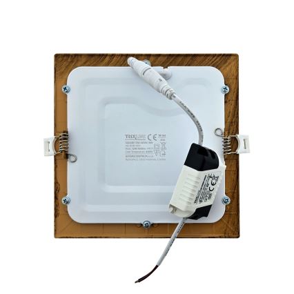 LED Oprawa wpuszczana SQUARE LED/12W/230V 4200K 16,8x16,8 cm brązowa
