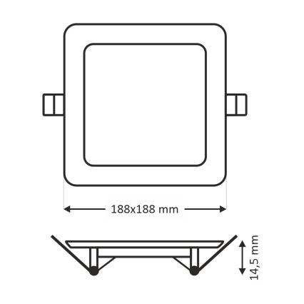 LED Oprawa wpuszczana SQUARE LED/15W/230V 4200K 18,8x18,8 cm biały