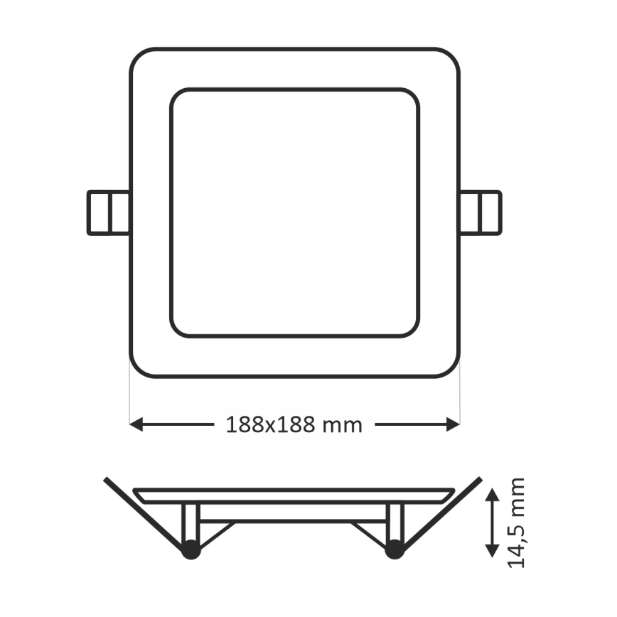 LED Oprawa wpuszczana SQUARE LED/15W/230V 4200K 18,8x18,8 cm biały