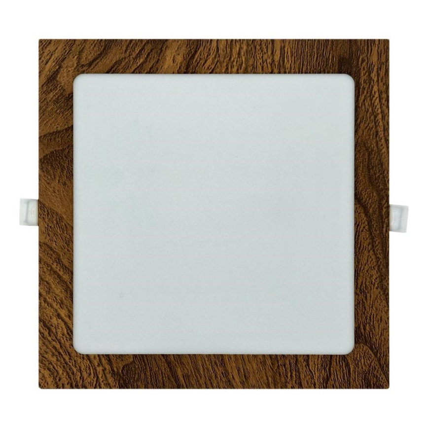 LED Oprawa wpuszczana SQUARE LED/18W/230V 4200K 22x22 cm brązowa
