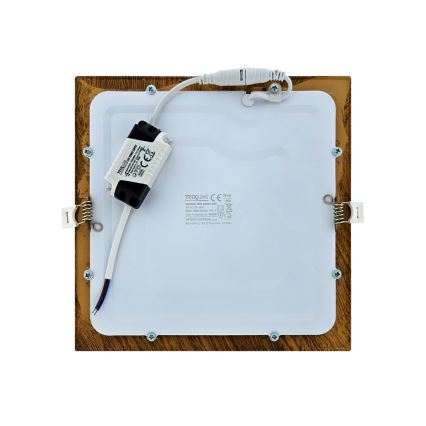 LED Oprawa wpuszczana SQUARE LED/18W/230V 4200K 22x22 cm brązowa