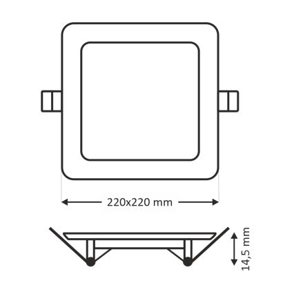 LED Oprawa wpuszczana SQUARE LED/18W/230V 4200K 22x22 cm brązowa