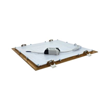 LED Oprawa wpuszczana SQUARE LED/24W/230V 4200K 29,2x29,2 cm brązowa
