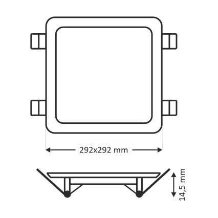 LED Oprawa wpuszczana SQUARE LED/24W/230V 4200K 29,2x29,2 cm brązowa