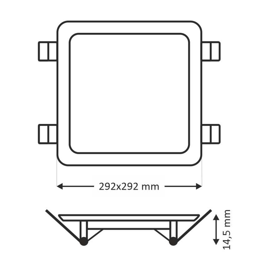 LED Oprawa wpuszczana SQUARE LED/24W/230V 4200K 29,2x29,2 cm brązowa