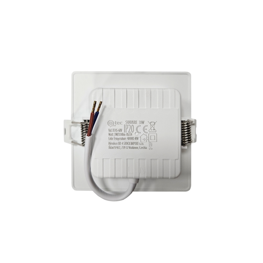 LED Oprawa wpuszczana SQUARE LED/3W/230V 4000K 9x9 cm biały