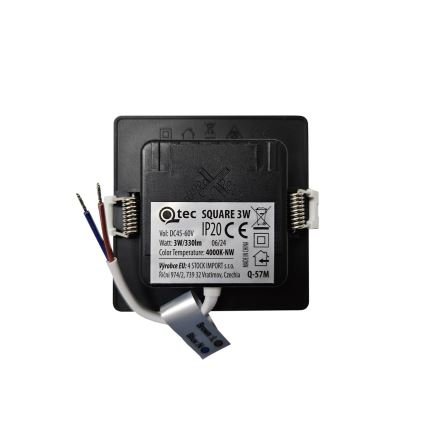LED Oprawa wpuszczana SQUARE LED/3W/230V 4000K 9x9 cm czarny