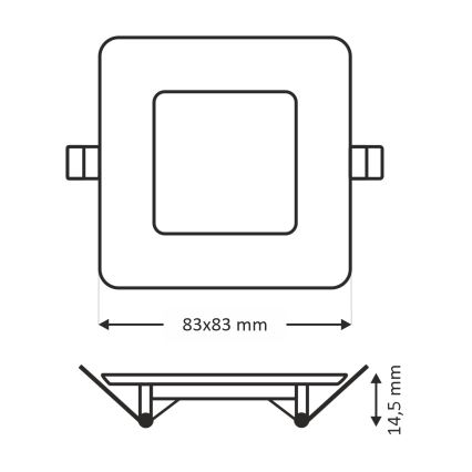 LED Oprawa wpuszczana SQUARE LED/3W/230V 4200K 8,3x8,3 cm biały