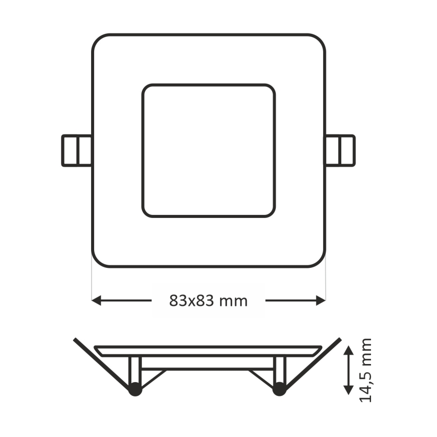 LED Oprawa wpuszczana SQUARE LED/3W/230V 4200K 8,3x8,3 cm biały