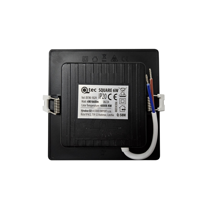 LED Oprawa wpuszczana SQUARE LED/6W/230V 4000K 12x12 cm czarny