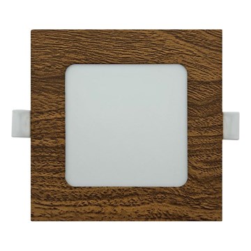 LED Oprawa wpuszczana SQUARE LED/6W/230V 4200K 11,8x11,8 cm brązowa