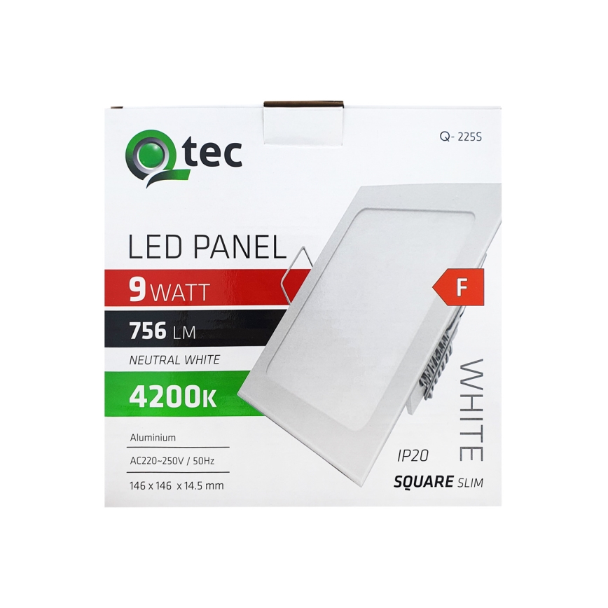 LED Oprawa wpuszczana SQUARE LED/9W/230V 4200K 14,6x14,6 cm biały