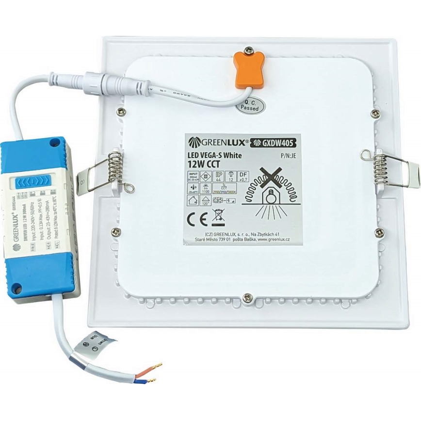LED Oprawa wpuszczana VEGA LED/12W/230V 2900/3900/5800K 17,5x17,5 cm biały