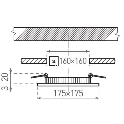 LED Oprawa wpuszczana VEGA LED/12W/230V 2900/3900/5800K 17,5x17,5 cm biały