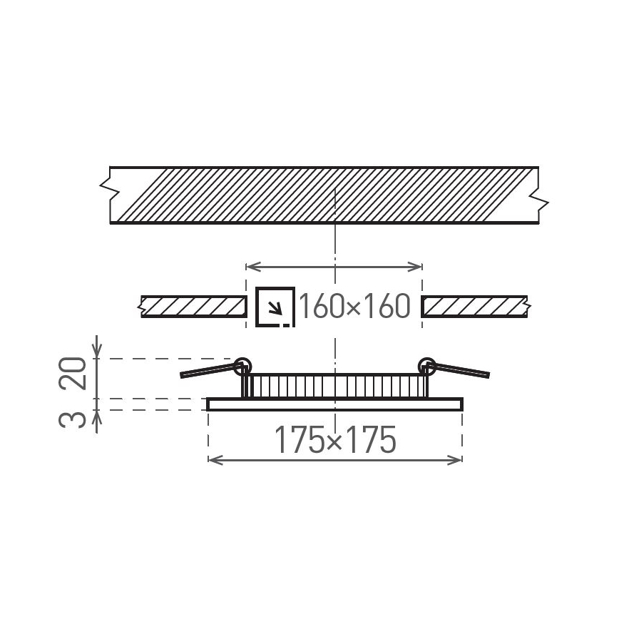 LED Oprawa wpuszczana VEGA LED/12W/230V 2900/3900/5800K 17,5x17,5 cm biały