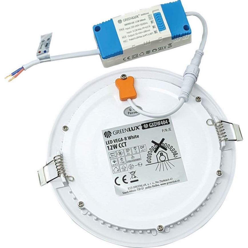 LED Oprawa wpuszczana VEGA LED/12W/230V 2900/3900/5800K śr. 17,5 cm biały