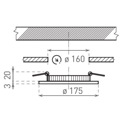 LED Oprawa wpuszczana VEGA LED/12W/230V 2900/3900/5800K śr. 17,5 cm biały