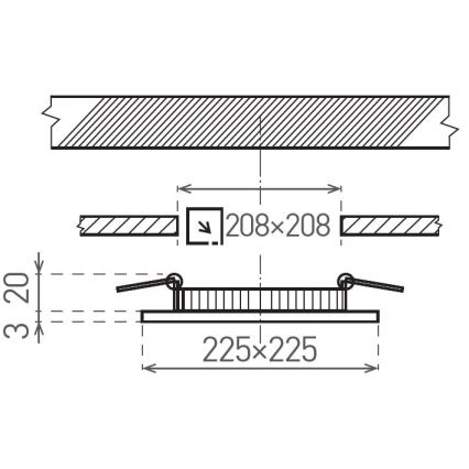 LED Oprawa wpuszczana VEGA LED/18W/230V 2900/3900/5800K 22,5x22,5 cm biały