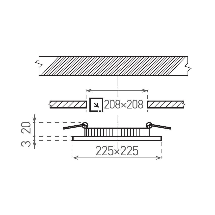 LED Oprawa wpuszczana VEGA LED/18W/230V 2900/3900/5800K 22,5x22,5 cm biały