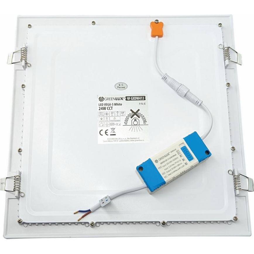 LED Oprawa wpuszczana VEGA LED/24W/230V 2900/3900/5800K 30x30 cm biały