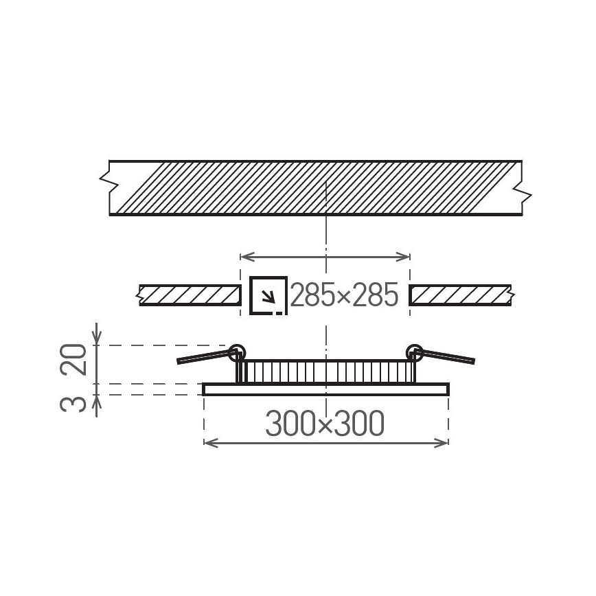 LED Oprawa wpuszczana VEGA LED/24W/230V 2900/3900/5800K 30x30 cm biały