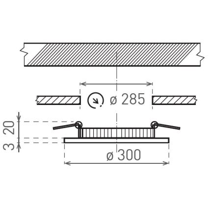 LED Oprawa wpuszczana VEGA LED/24W/230V 2900/3900/5800K śr. 30 cm biały