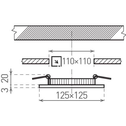 LED Oprawa wpuszczana VEGA LED/6W/230V 2900/3900/5800K 12,5x12,5 cm biały