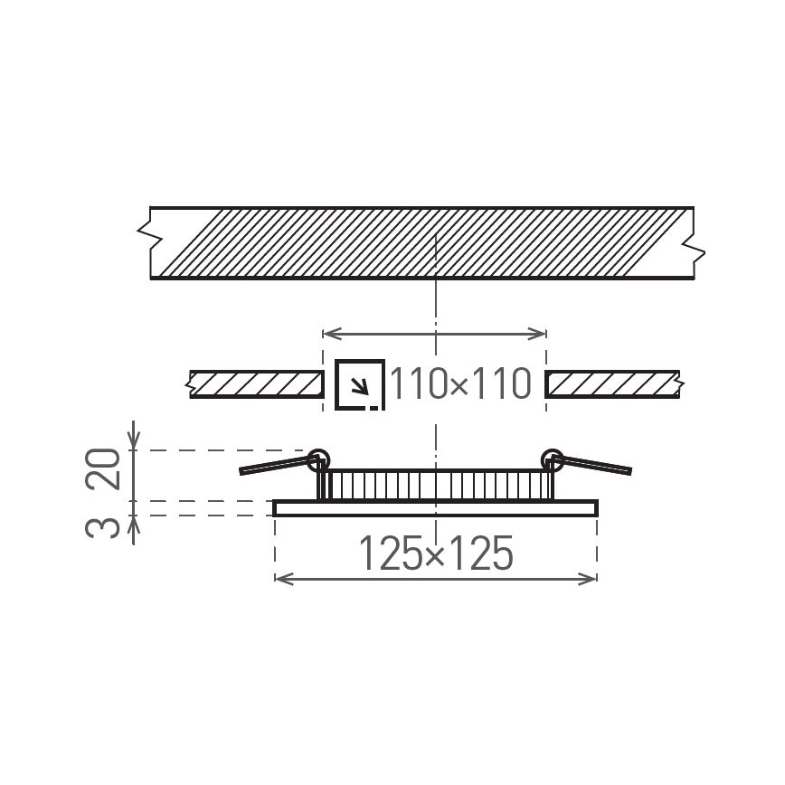 LED Oprawa wpuszczana VEGA LED/6W/230V 2900/3900/5800K 12,5x12,5 cm biały
