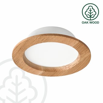 LED Oprawa wpuszczana WOODY SPOT LED/12,5W/230V 4000K dąb ø 16 cm