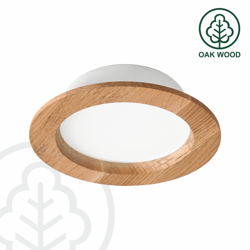 LED Oprawa wpuszczana WOODY SPOT LED/12,5W/230V 4000K dąb ø 16 cm